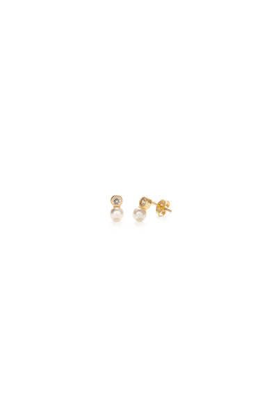 Pearl + Crystal Stud Earrings