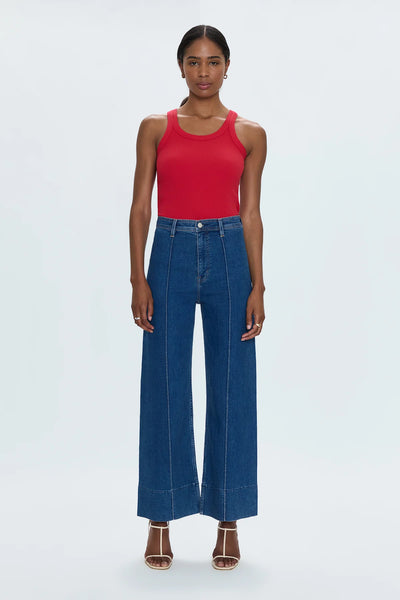 Penny Pintuck High Rise Wide Jean