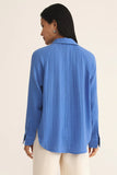Perfect Airy Gauze Button Up Bay Blue