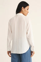 Perfect Airy Gauze Button Up White