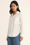 Perfect Airy Gauze Button Up White