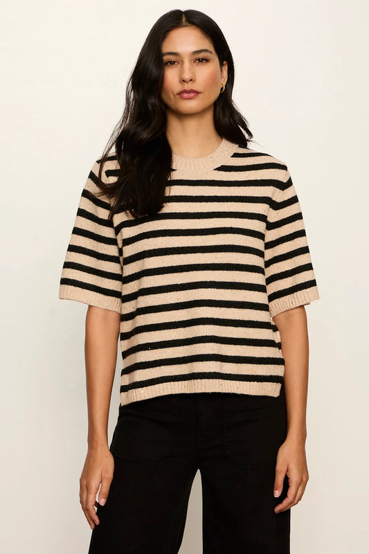 Perfect Sequin Sweater Tee Stripe