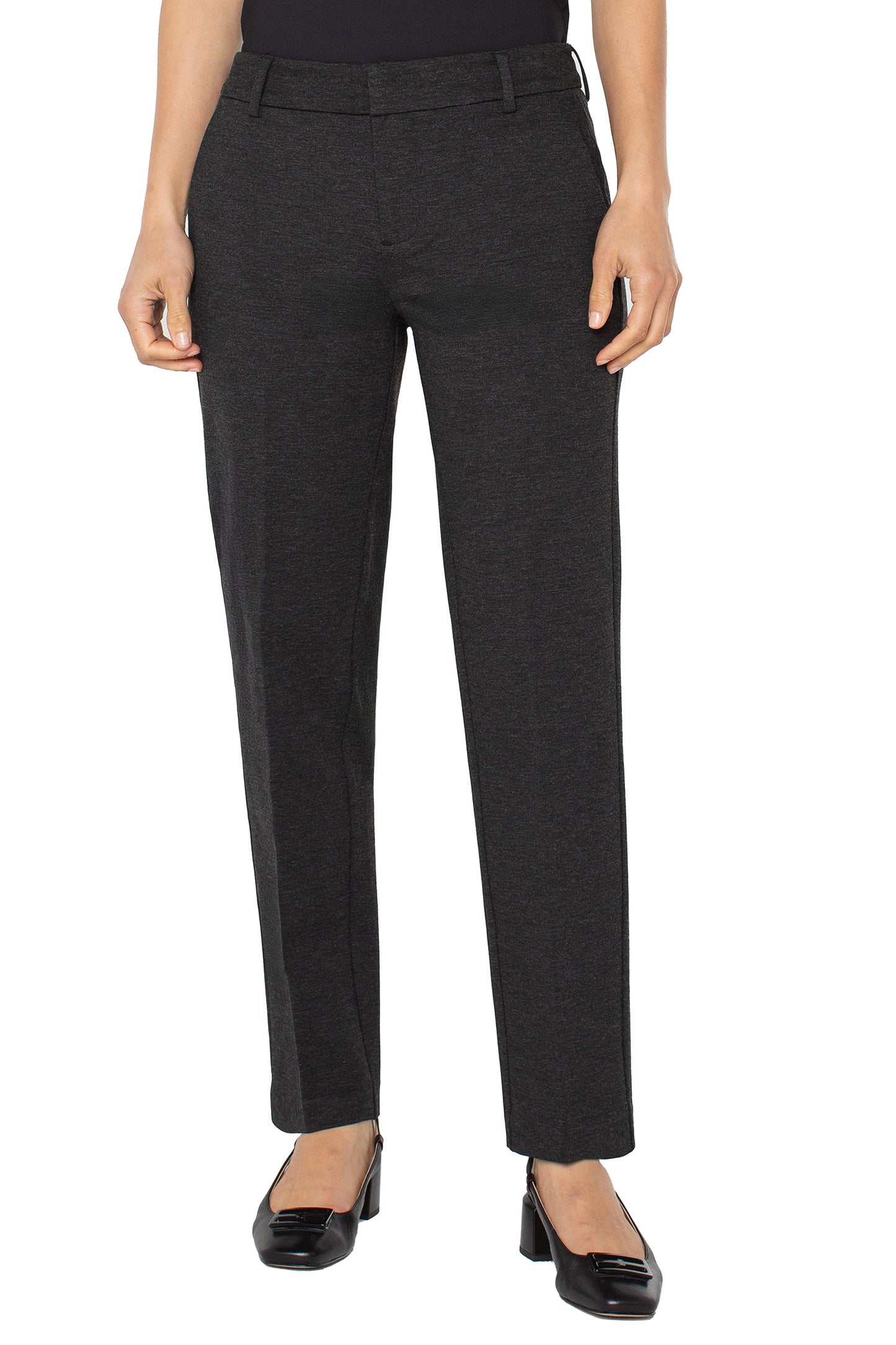 Petite Kelsey Knit Trouser Heathered Charcoal