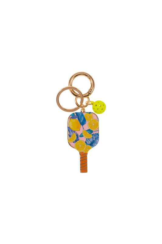 Pickleball Paddle Keychain Yellow