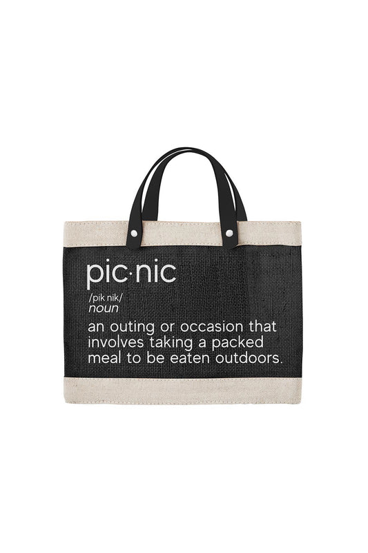 Picnic Black Mini Market Tote