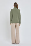Pine Seamed Mock Neck Sweater