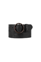 Pip Round Buckle Belt Black