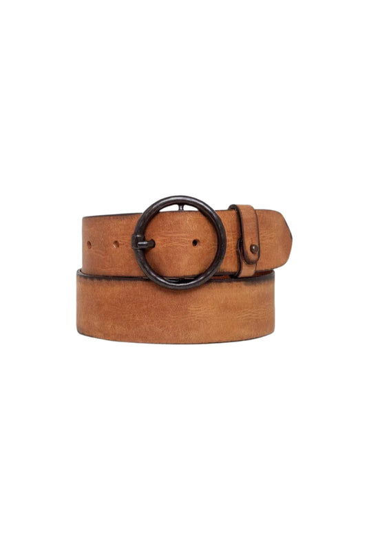 Pip Round Buckle Belt Cognac