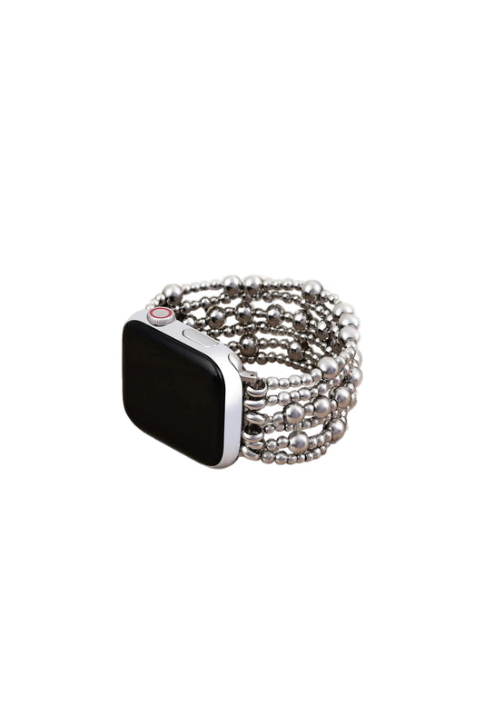 Demure Stretch Apple Watch Strap Platinum