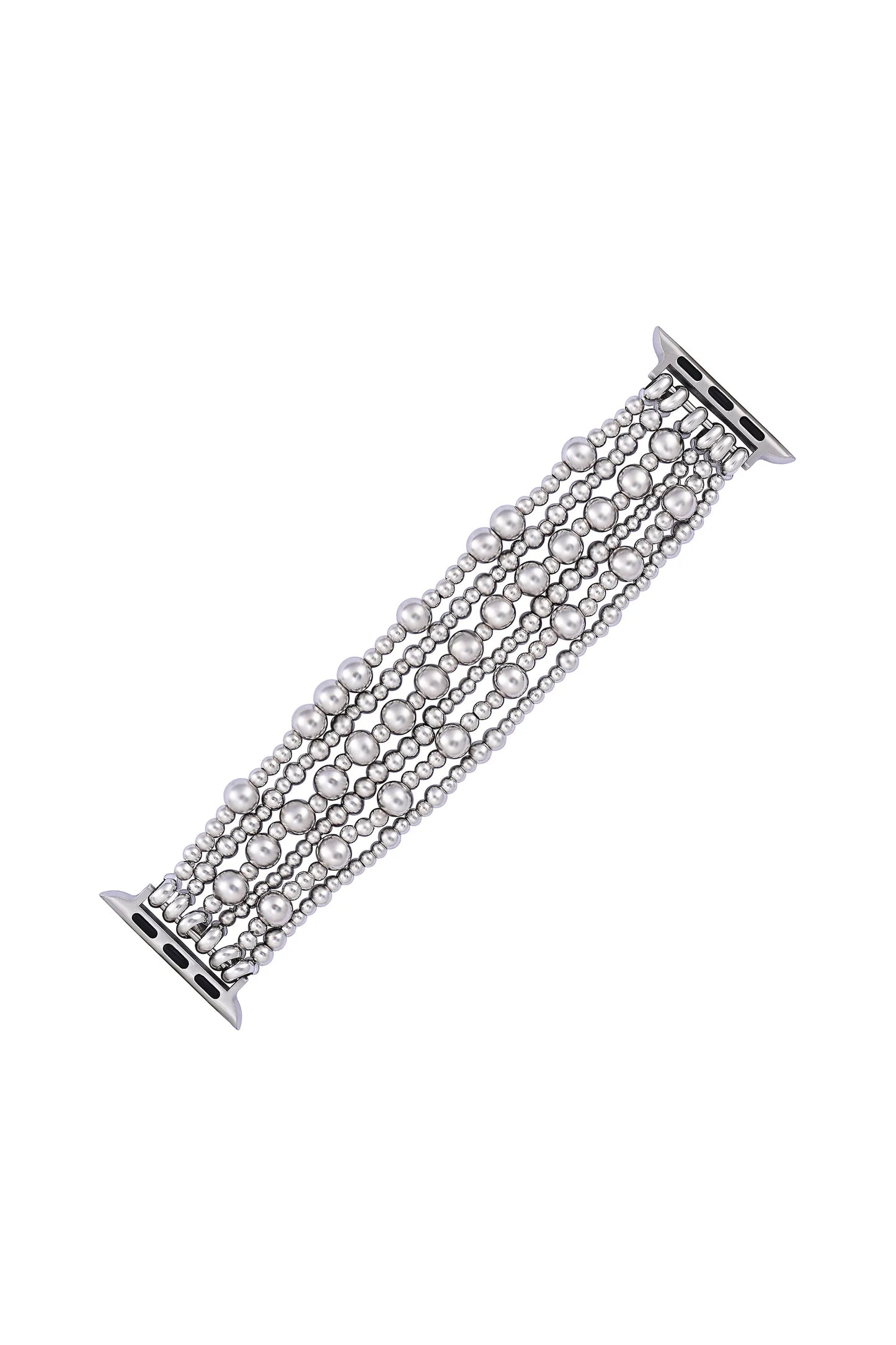 Demure Stretch Apple Watch Strap Platinum