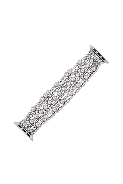 Demure Stretch Apple Watch Strap Platinum