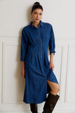 Pleat Detail Denim Shirt Dress