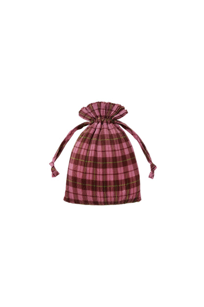 Pleated Baggu Azalea Pink Tartan