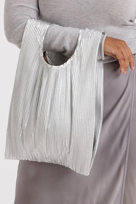 Pleated Baggu Chrome Metallic