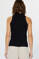 Pleated Button Down Sleeveless Sweater