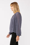 Pleated Chiffon Tie Neck Blouse