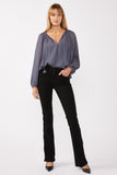 Pleated Chiffon Tie Neck Blouse