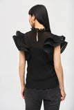 Pleated Ruffle Sleeve Top