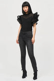 Pleated Ruffle Sleeve Top