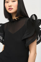 Pleated Ruffle Sleeve Top