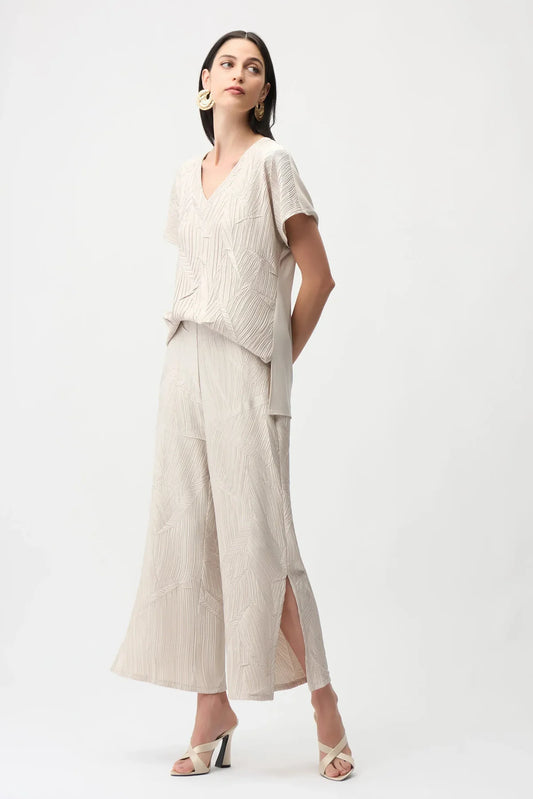 Textured Pleat Satin Culotte