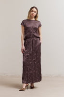 Pleated Wrinkle Satin Skirt