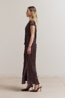 Pleated Wrinkle Satin Skirt