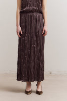 Pleated Wrinkle Satin Skirt