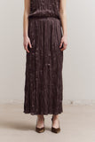 Pleated Wrinkle Satin Skirt
