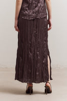 Pleated Wrinkle Satin Skirt