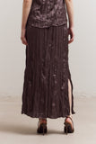 Pleated Wrinkle Satin Skirt