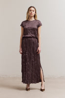 Pleated Wrinkle Satin Skirt
