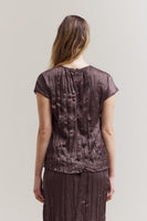 Pleated Wrinkle Satin Top