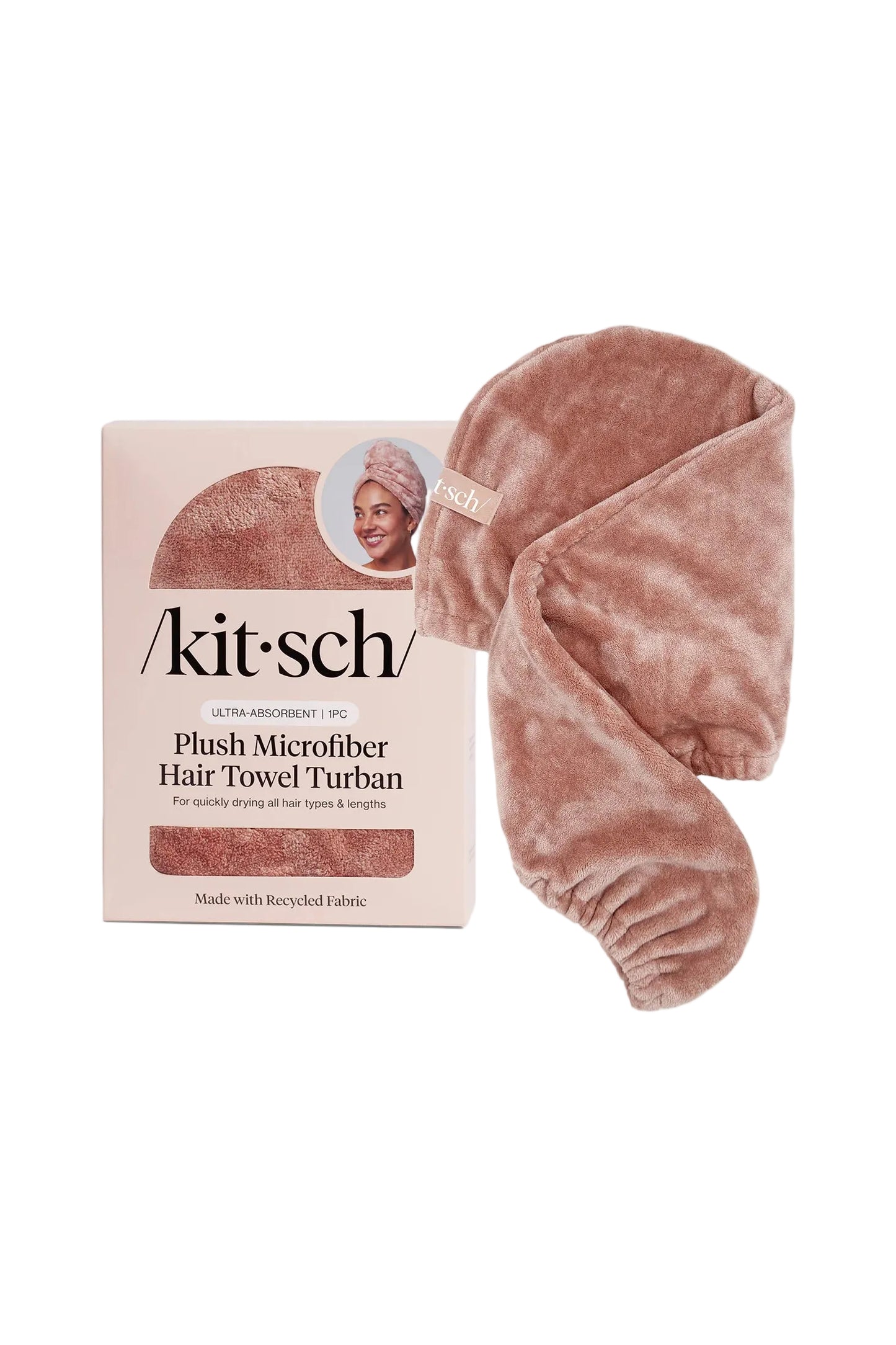 Plush Microfiber Hair Towel Terracotta