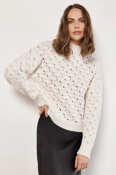 Pointelle Teardrop Chunky Knit Jumper