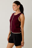 Polished Button Down Knit Vest