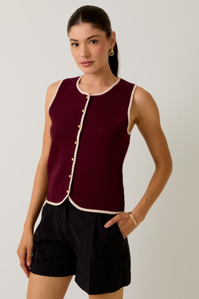 Polished Button Down Knit Vest