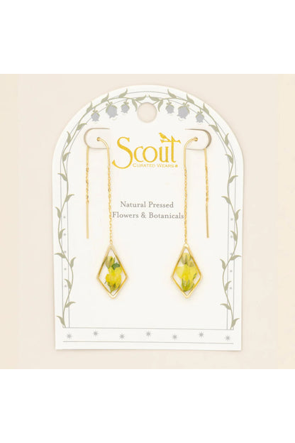 Pressed Flower Thread Earring Yellow Baby's Breath