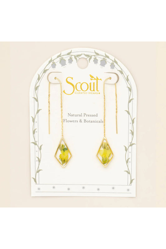 Pressed Flower Thread Earring Yellow Baby's Breath