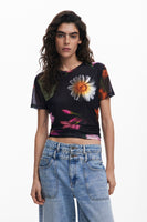 Printed Tulle T-Shirt