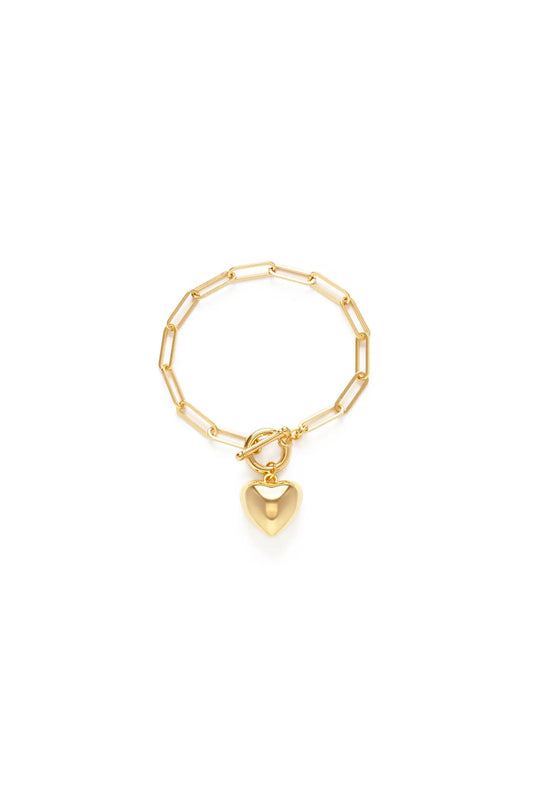 Puff Heart Chain Bracelet