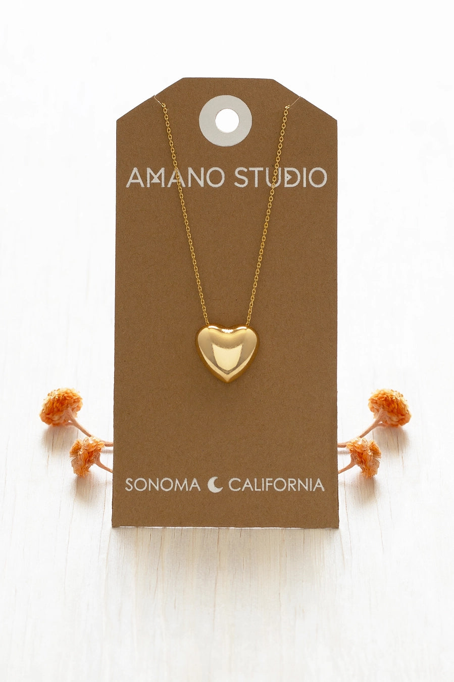 Puff Heart Pendant Necklace