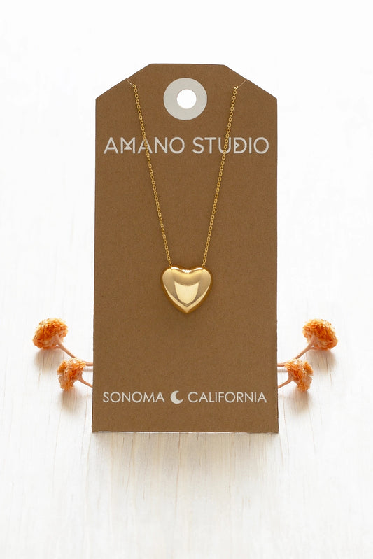 Puff Heart Pendant Necklace