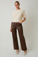 Puff Sleeve Cable Knit Sweater Cream