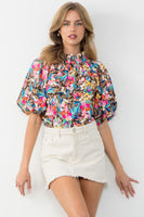 Puff Sleeve Floral Top