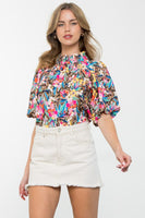 Puff Sleeve Floral Top