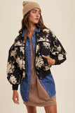 Quilted Floral Bomber Jacket