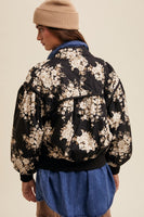 Quilted Floral Bomber Jacket