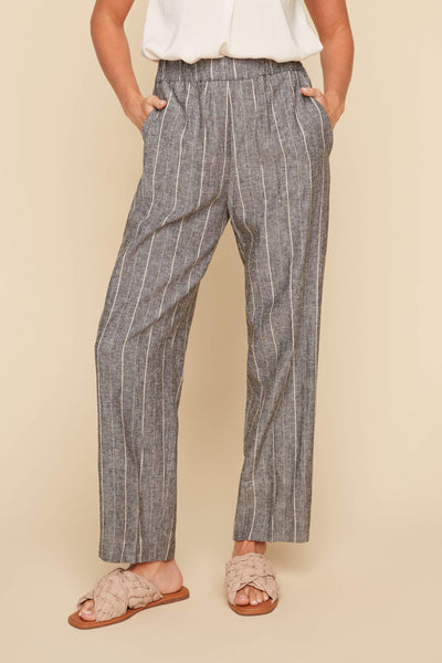 Pull-On Pinstripe Pants