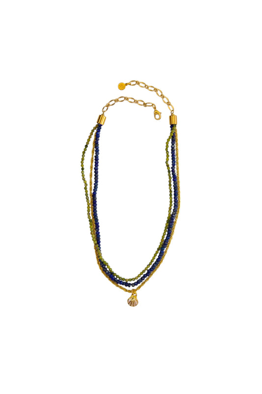 Regina Multi Strand Necklace in Lapis